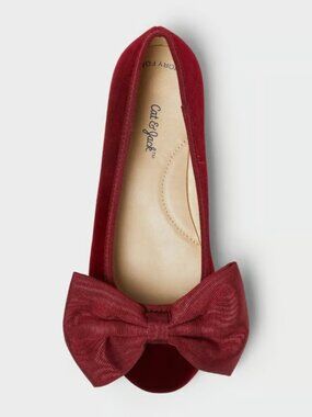 NEW Girls' Perla Ballet Flats - Cat & Jack Red 2